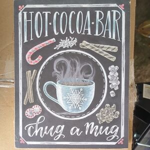 Hot Cocoa Bar Sign with Blue Mug
